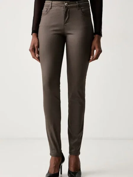 Morgan pantaloni slim fit pentru femei cu maro