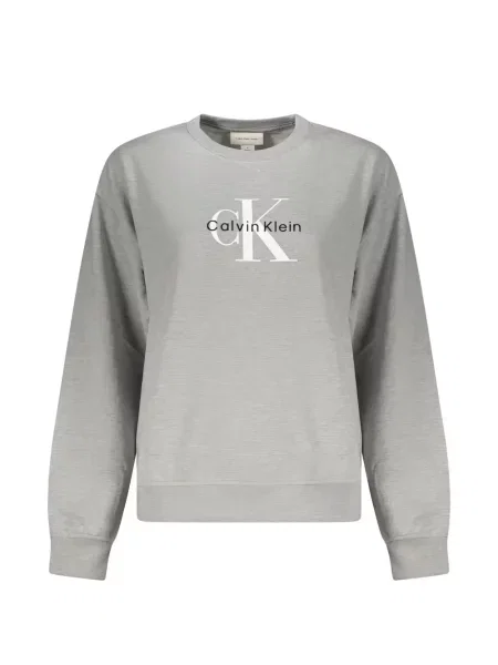 Džemper Calvin Klein s printom od jersey siva
