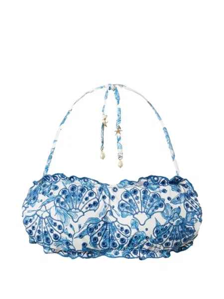 Top Twinset cu model floral cu volane alb