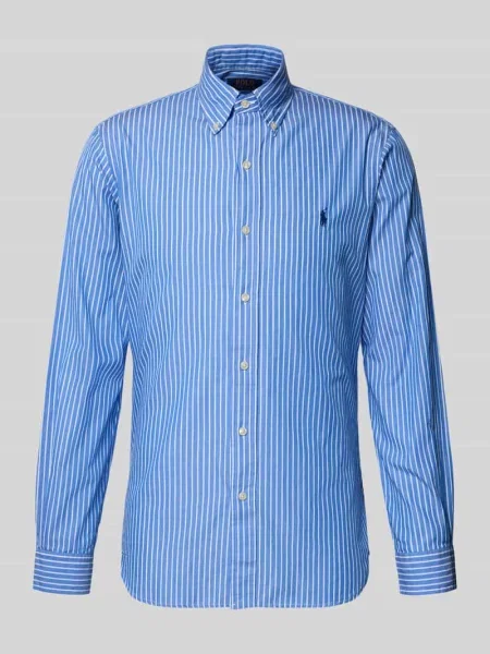 Koszula casualowa o kroju custom fit z czystej bawełny Polo Ralph Lauren niebieska