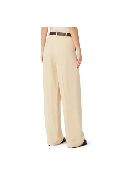 Spodnie Max Mara Studio beżowe