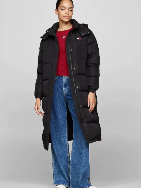 Довга джинсова куртка Tommy Jeans чорна