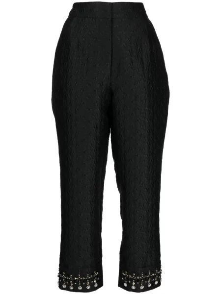 Cropp pantaloni Shiatzy Chen cu broderie negru