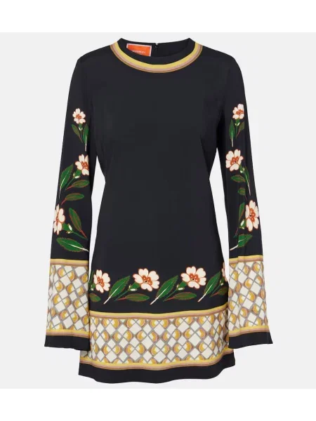 Rochie La Doublej cu model floral cu imagine negru