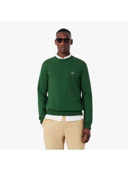 Lacoste Bluza Z Organicznej Bawełny Szczotkowanej zielona