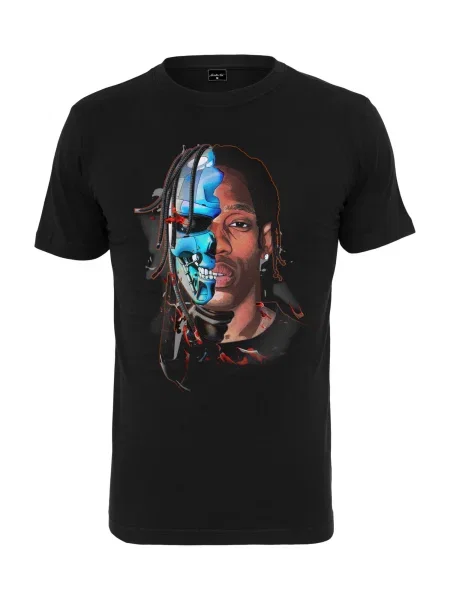 Mister Tee Tricou Half Face negru / roșu / albastru / maro / gri