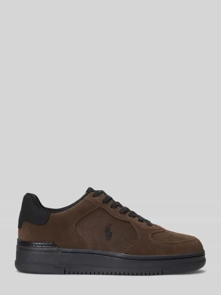 Sneakersy z naturalnej skóry welurowej model MASTERS' Ralph Lauren brązowe