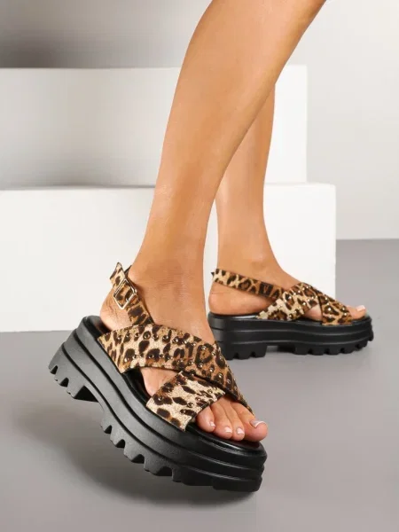 Sandale Gonandra Imprimeu leopard