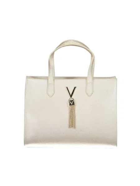 Lniana shopperka Valentino By Mario Valentino szara