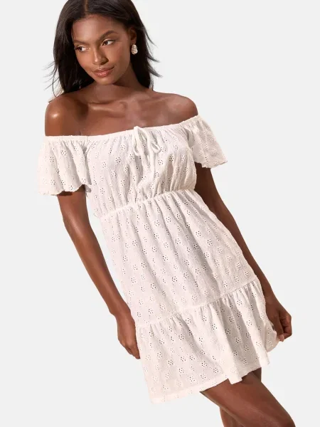 Lipsy Obleka volneno bela