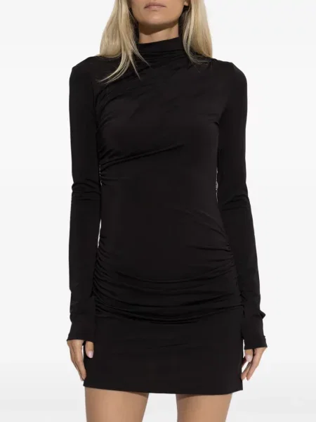 Lung rochie mini Off-white cu volane alb