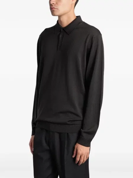 Lung tricou polo Roberto Collina maro