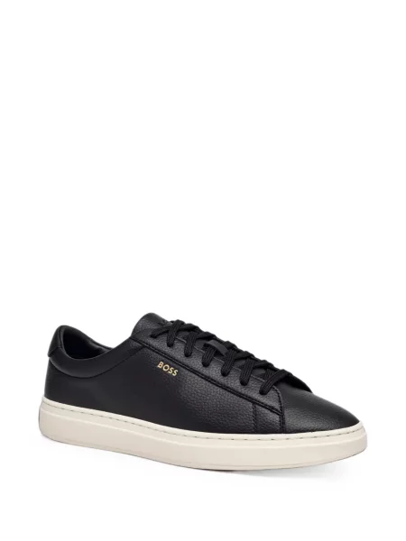 Sneakerși Boss din piele negru