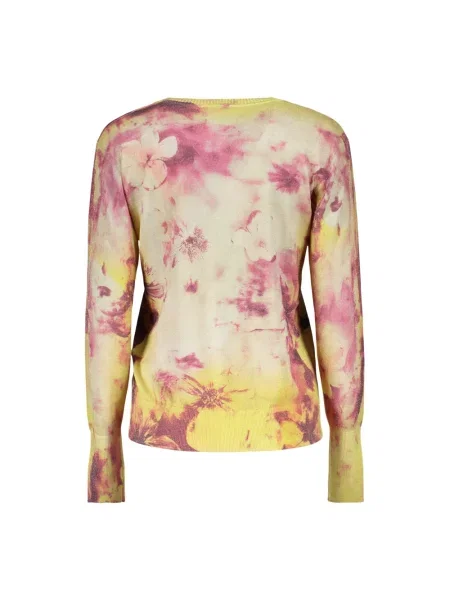Dzianinowy wielobarwność sweter Desigual brązowy