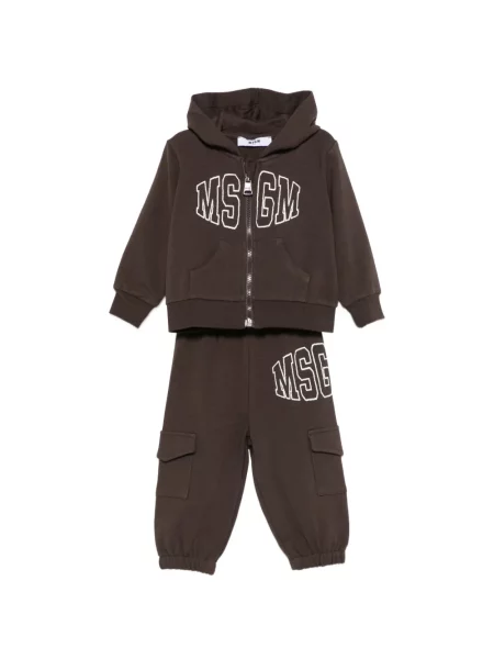 Spodnie dziecięce Msgm brązowe