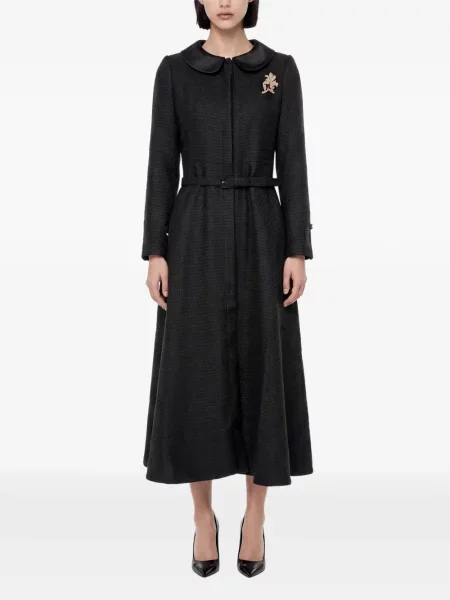 Букле палто Roland Mouret на цветя черно