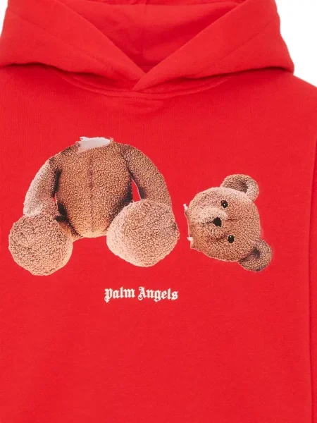 Dětska mikina s kapucí Palm Angels červená