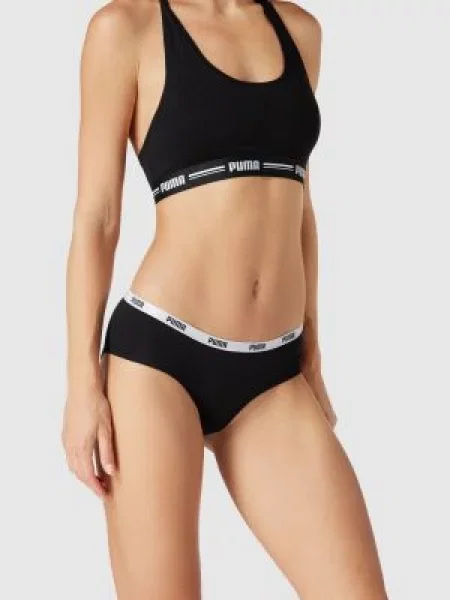 Puma Hipster majtki czarne szare 3 sztuki XS białe