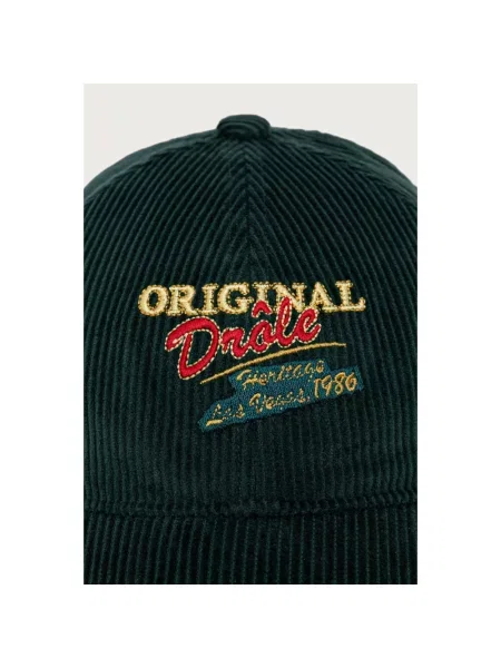 Drôle de Monsieur czapka z daszkiem sztruksowa Original Drule Corduroy zielona