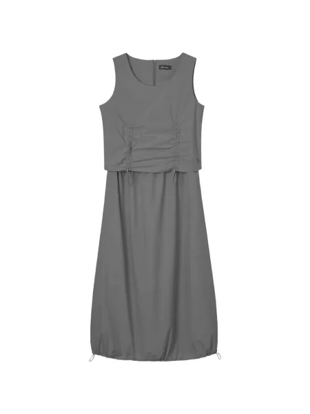 Rochie Tout A Coup cu volane cu cordon gri