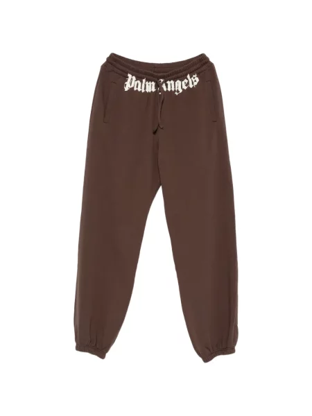 Pantaloni Palm Angels cu imagine alergare maro