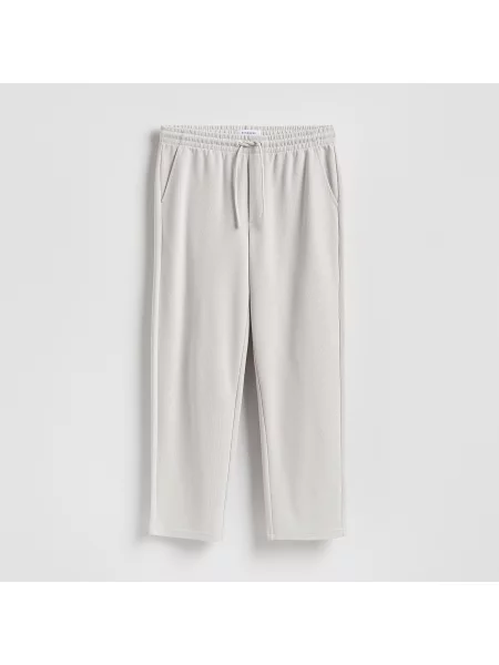 Reserved Kalhoty se zavazováním světle šedá