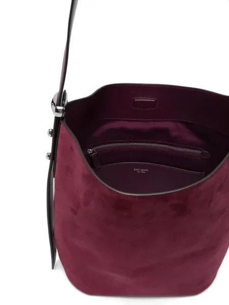 Велурена чанта тип bucket Kate Spade виолетово