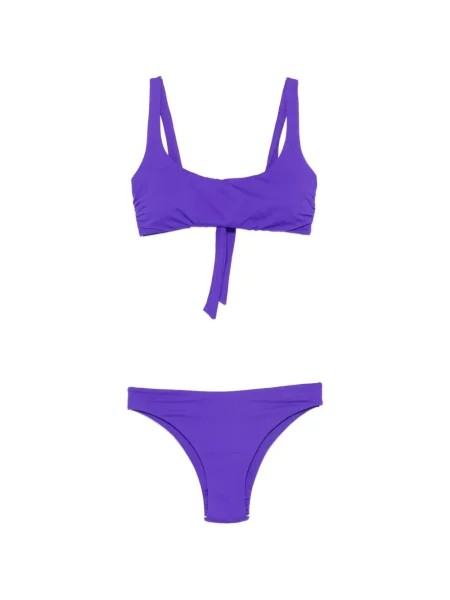 Bikini Fisico cu volane cu legături violet