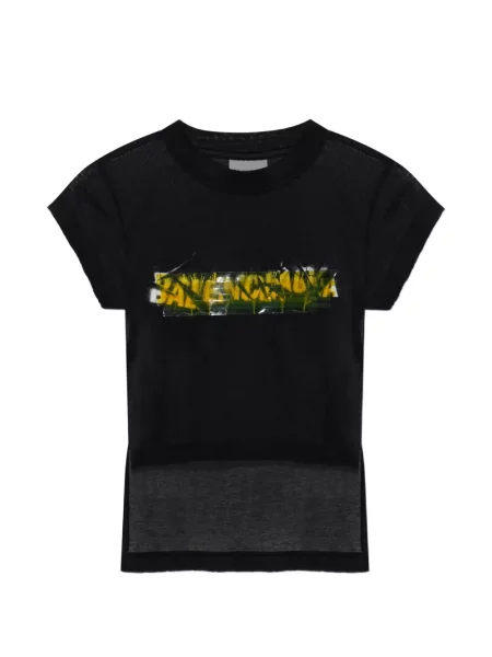Tricou Balenciaga cu imagine asimetric negru