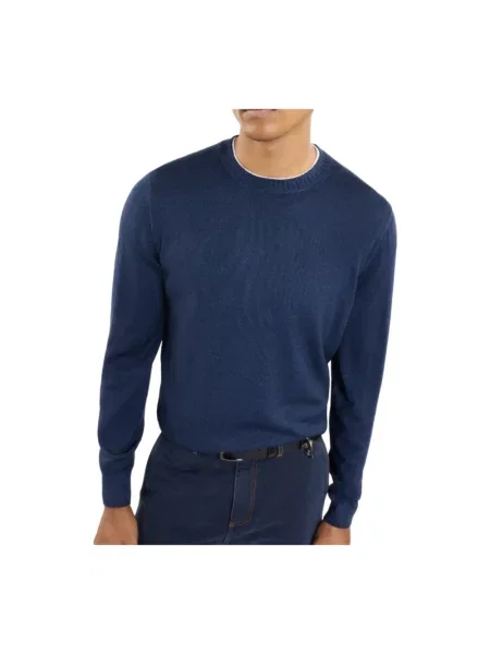 Dzianinowy sweter Fay niebieski