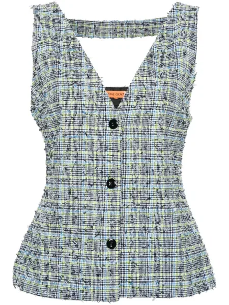 Kamizelka Stine Goya w kratkę niebieska