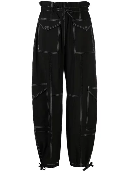 Pantaloni cargo Ganni negru