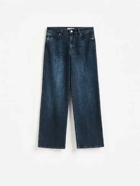 Reserved Blugi wide leg albastru