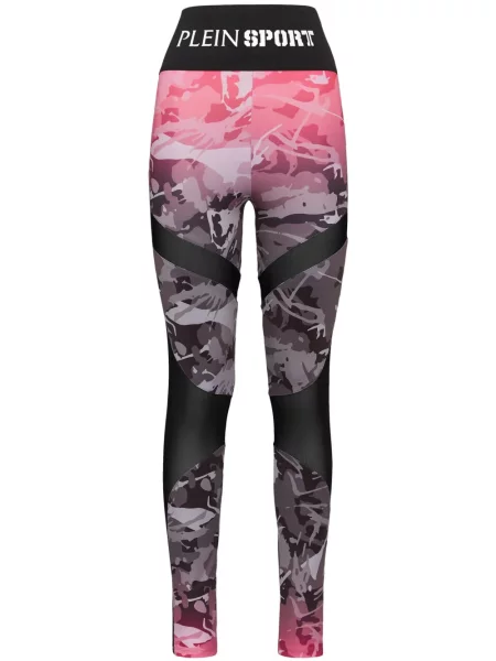 Leggings Plein Sport cu talie înaltă cu imagine cu model camuflaj roz