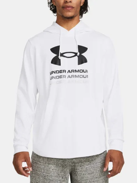Kapucnis frottír kapucnis melegítő felső Under Armour fehér