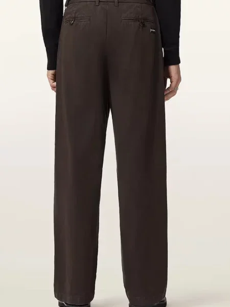 Штани AllSaints прямі коричневий