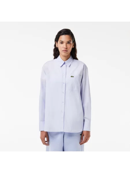 Lacoste сорочка Oversized Fit блакитна