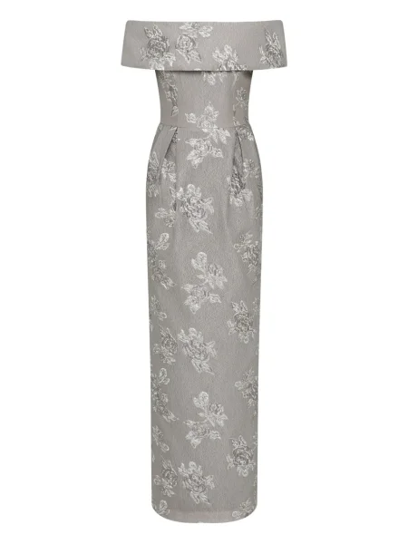 Rochie Rebecca Vallance cu model floral argintiu