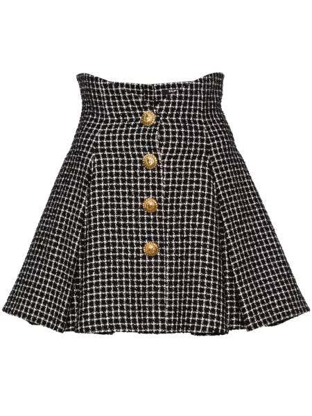 Fusta mini Balmain din tweed negru