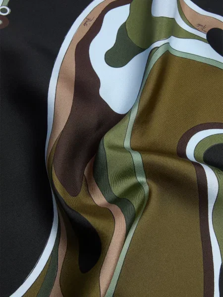 Fular Pucci de mătase cu imagine verde