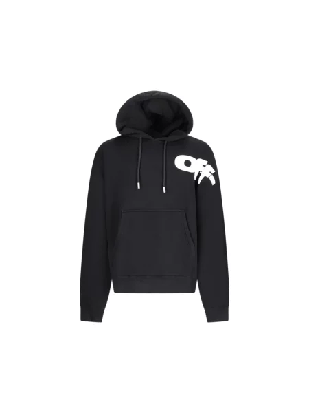 Bluza z kapturem Off-white z kapturem z dżerseju biała