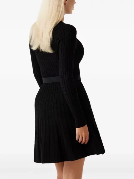 Cu centură rochie Guess tricotate negru