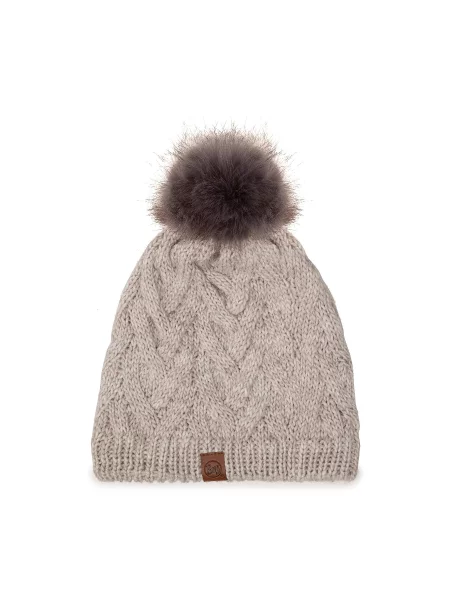 Kapa Buff Knitted & Fleece Hat Caryn Cru bež