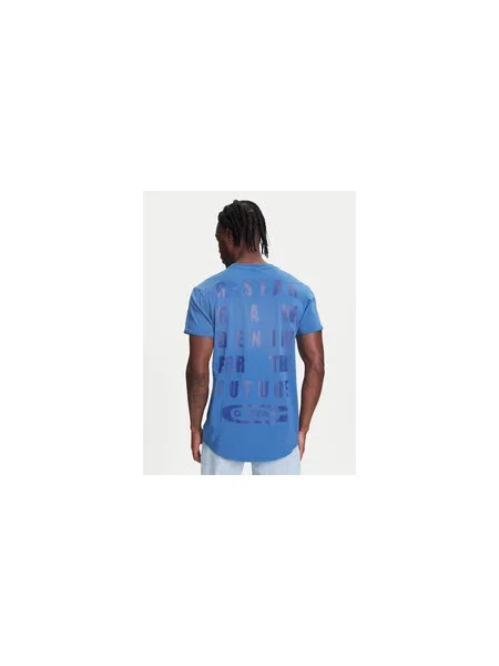 G-Star Raw Póló Text Back Relaxed Fit kék