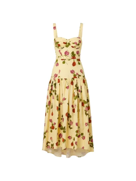 Rochie Nicholas cu model floral cu imagine galben
