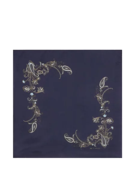 Cravată Etro cu imagine cu model paisley albastru