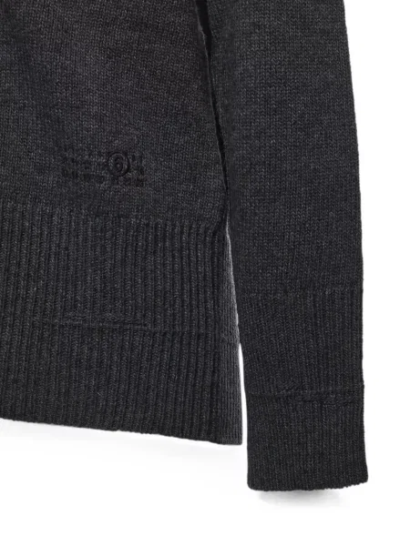 Жилетка Mm6 Maison Margiela бродирана с V-образно деколте сиво