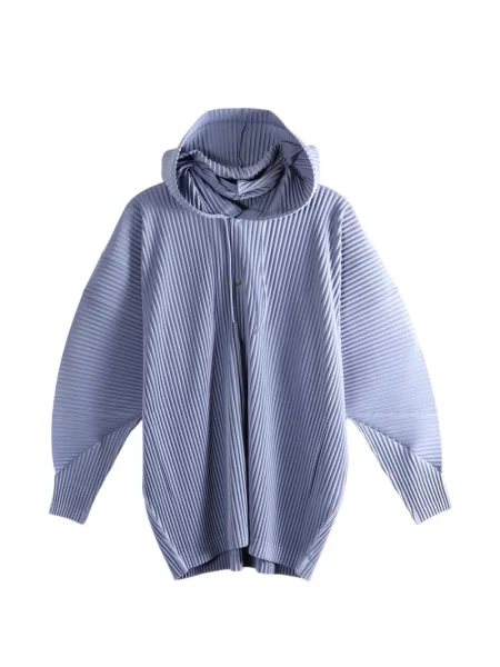 Bunda Homme Plissé Issey Miyake s kapucí fialová