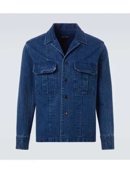 Риза Tom Ford на райета синьо