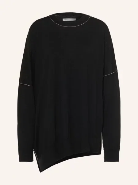 Allsaints Oversized Svetry Martel Z Merino Vlny černá bílá